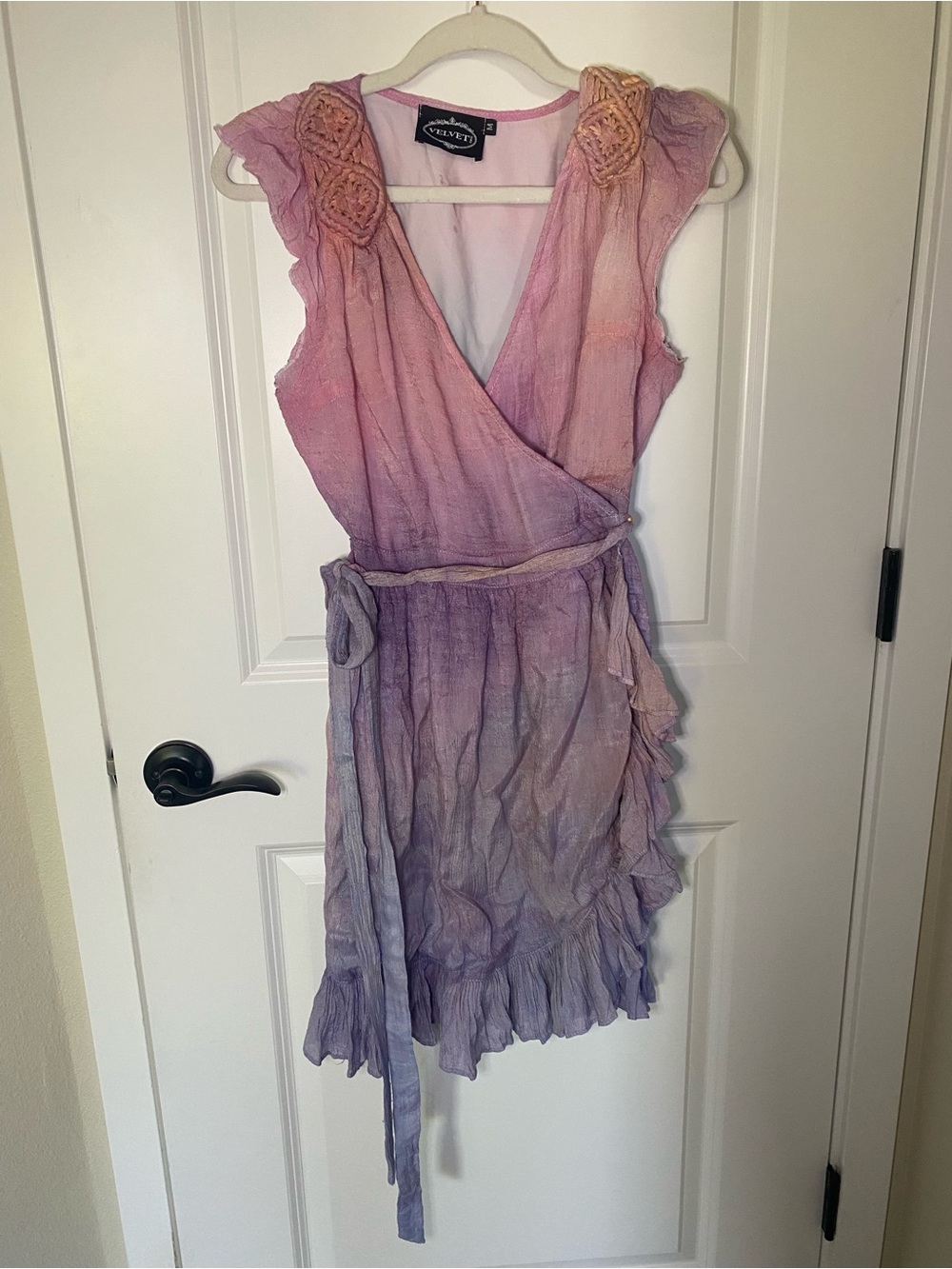 Hand Dyed Lavender Ombre Wrap Dress